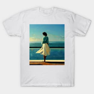 Calm peaceful woman in a tranquil setting T-Shirt